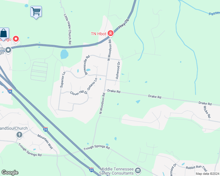 map of restaurants, bars, coffee shops, grocery stores, and more near 3403 Drake Road in Adams