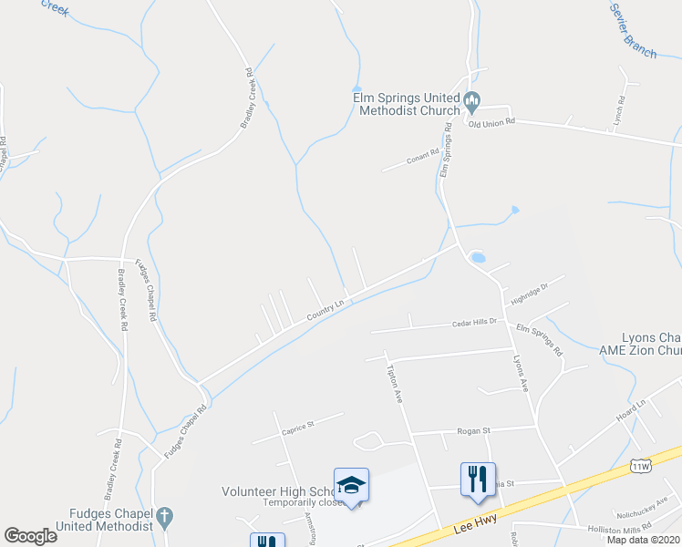map of restaurants, bars, coffee shops, grocery stores, and more near 247 Country Lane in Church Hill