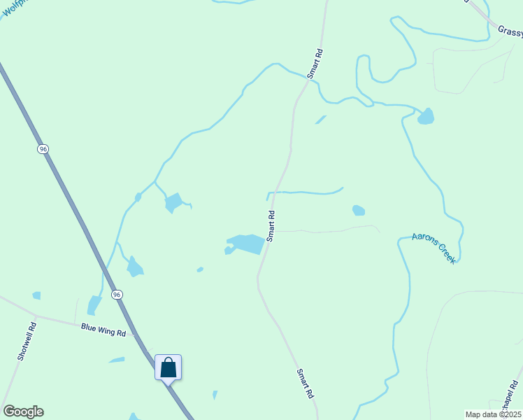 map of restaurants, bars, coffee shops, grocery stores, and more near Smart Road in Granville County