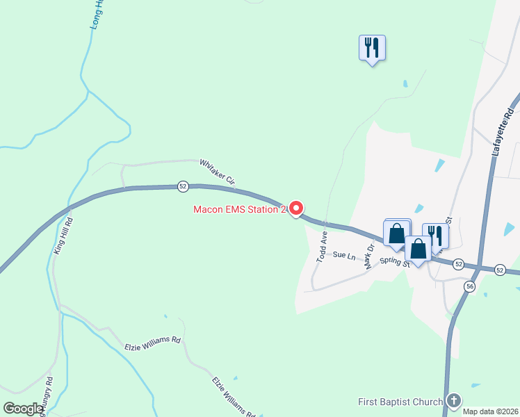 map of restaurants, bars, coffee shops, grocery stores, and more near 1879 Lafayette Road in Red Boiling Springs