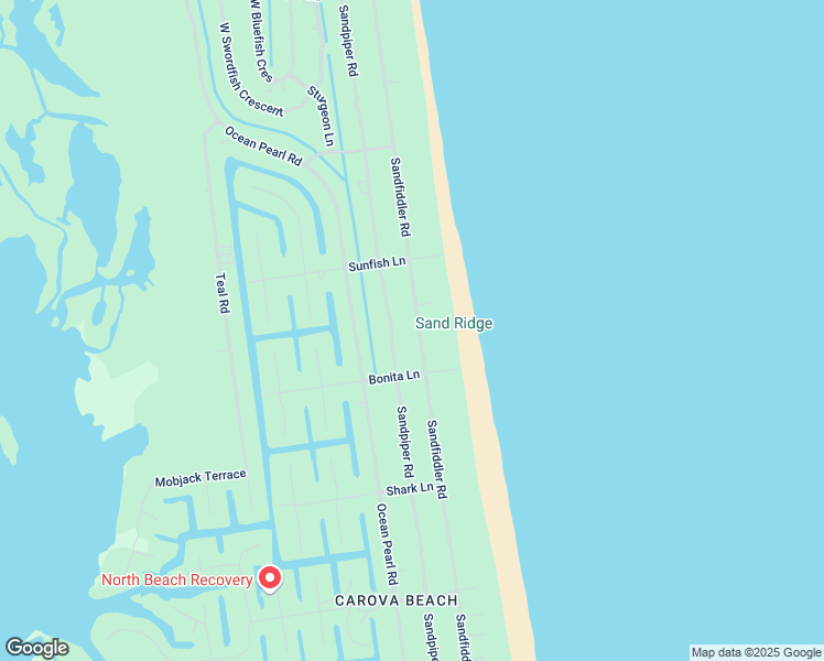 map of restaurants, bars, coffee shops, grocery stores, and more near 2210 Sandfiddler Road in Corolla