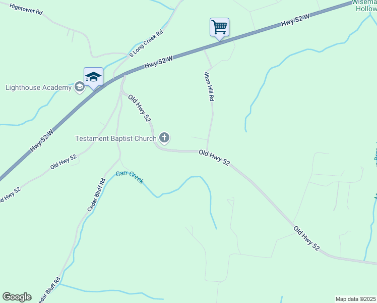 map of restaurants, bars, coffee shops, grocery stores, and more near 3141 Old Highway 52 in Lafayette