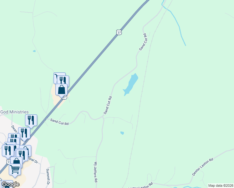 map of restaurants, bars, coffee shops, grocery stores, and more near 892 Sand Cut Road in Oneida