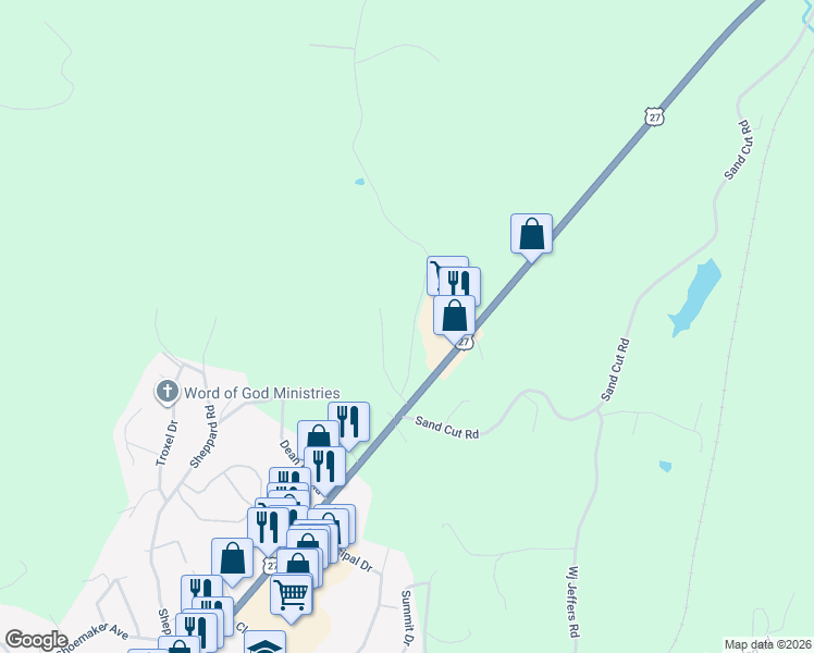 map of restaurants, bars, coffee shops, grocery stores, and more near in Oneida