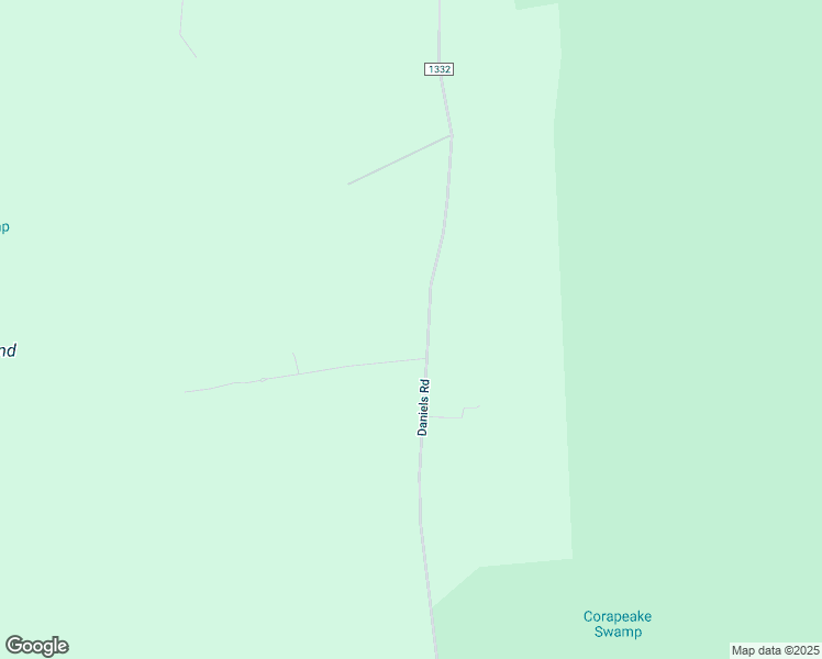 map of restaurants, bars, coffee shops, grocery stores, and more near 380 Daniels Road in Corapeake