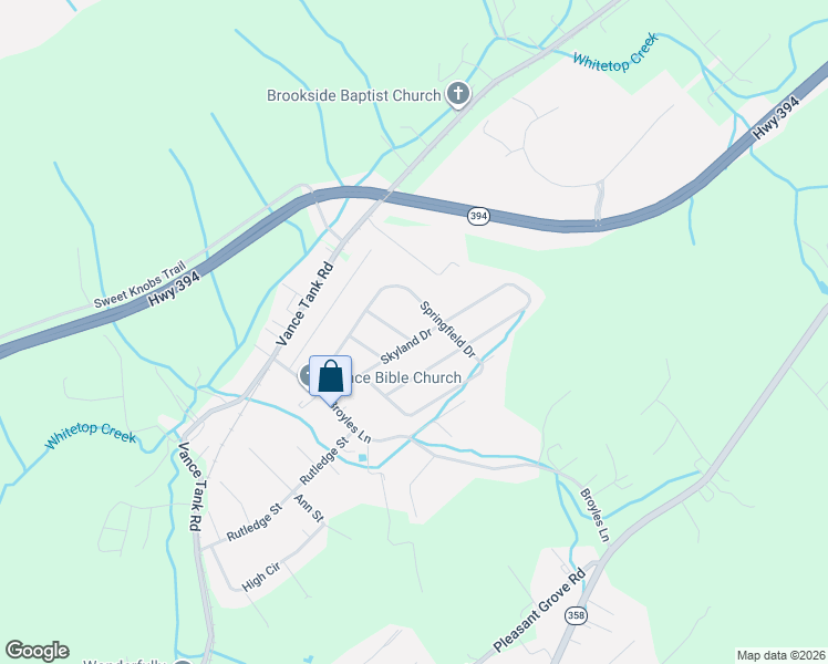 map of restaurants, bars, coffee shops, grocery stores, and more near 411 Skyland Drive in Bristol