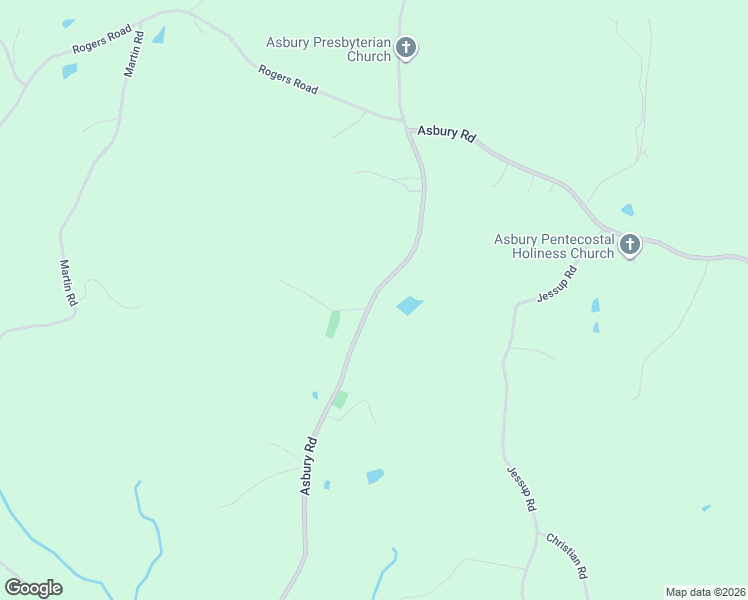 map of restaurants, bars, coffee shops, grocery stores, and more near 2589 Asbury Road in Mount Airy