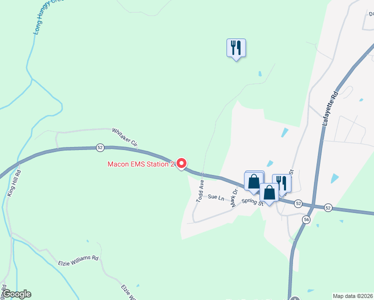 map of restaurants, bars, coffee shops, grocery stores, and more near 1800 Lafayette Road in Red Boiling Springs