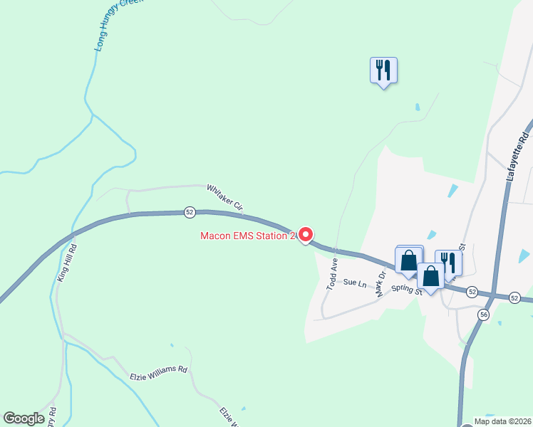 map of restaurants, bars, coffee shops, grocery stores, and more near 1879 Lafayette Road in Red Boiling Springs