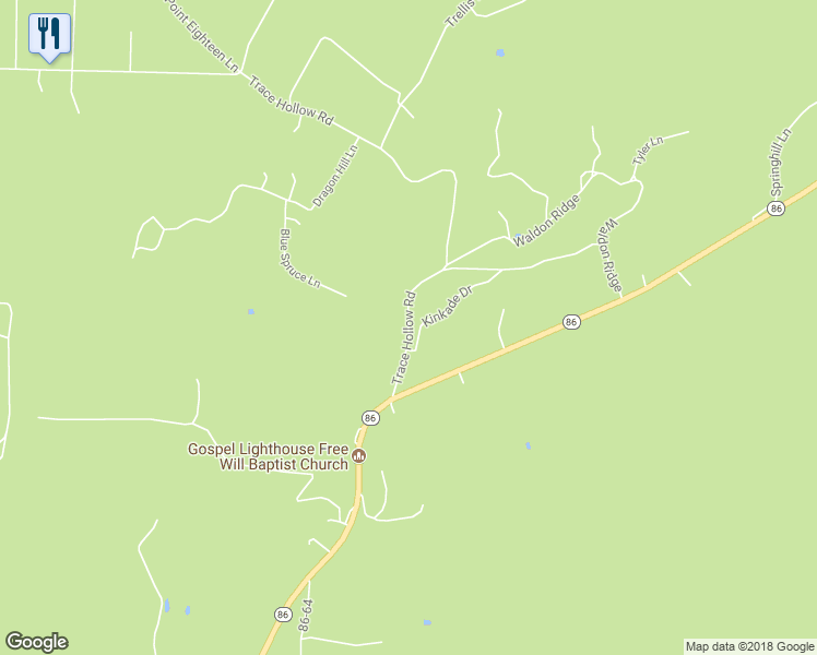 map of restaurants, bars, coffee shops, grocery stores, and more near 155 Trace Hollow Road in Lampe