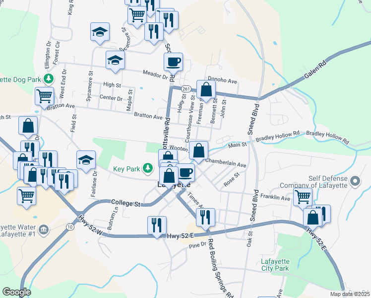 map of restaurants, bars, coffee shops, grocery stores, and more near 201 Courthouse View Street in Lafayette