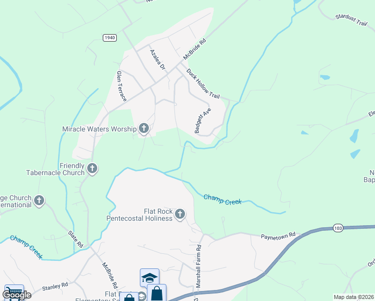 map of restaurants, bars, coffee shops, grocery stores, and more near 314 Graystone Road in Mount Airy