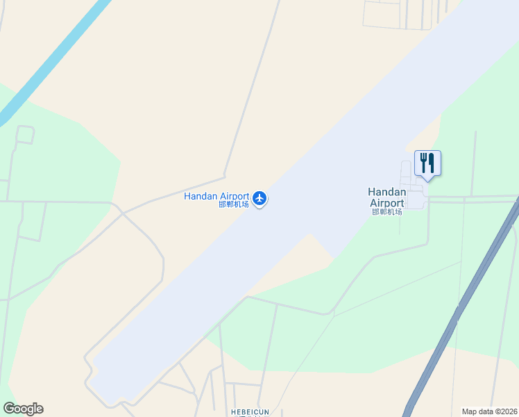map of restaurants, bars, coffee shops, grocery stores, and more near 1号 机场民航路 in Han Dan Shi