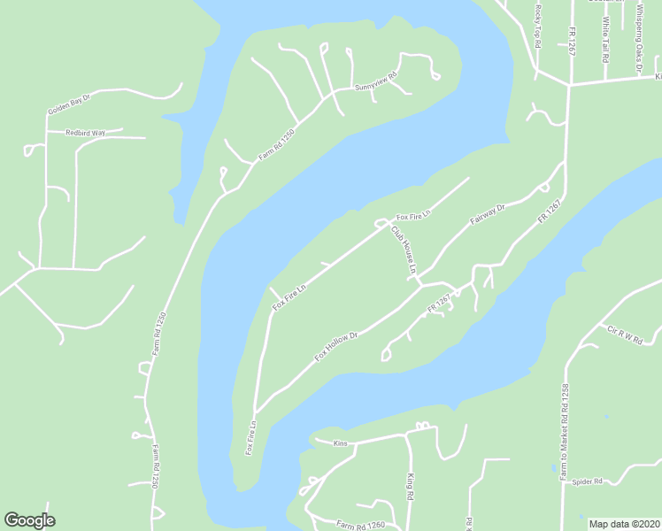 map of restaurants, bars, coffee shops, grocery stores, and more near Fox Fire Lane in Shell Knob