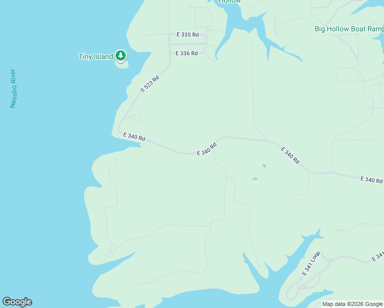 map of restaurants, bars, coffee shops, grocery stores, and more near 52467 East 340 Road in Jay