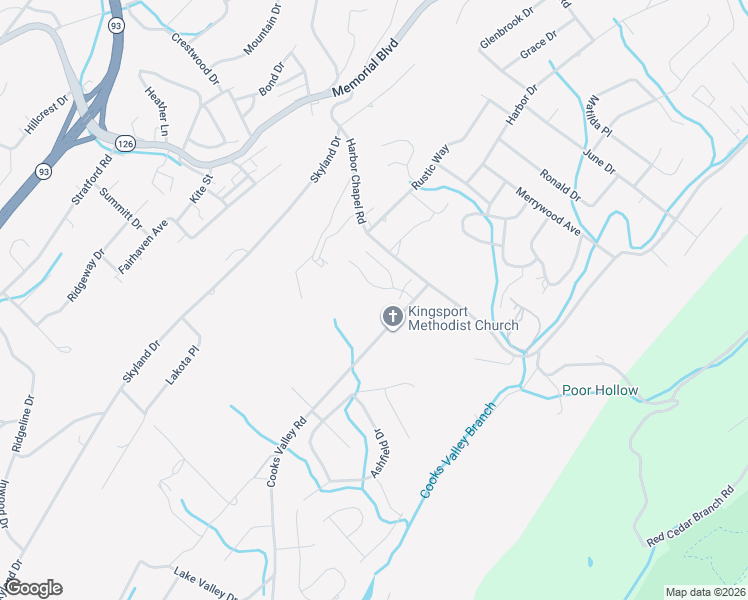 map of restaurants, bars, coffee shops, grocery stores, and more near 4149 Cooks Point in Kingsport