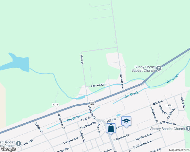 map of restaurants, bars, coffee shops, grocery stores, and more near 1607 Rose Street in Eden