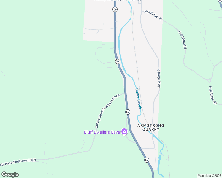 map of restaurants, bars, coffee shops, grocery stores, and more near County Road Southwest5969 in Noel