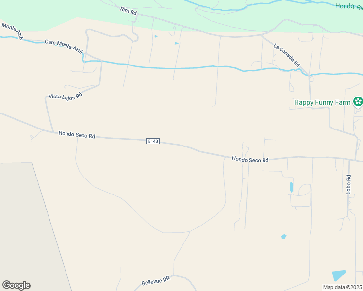 map of restaurants, bars, coffee shops, grocery stores, and more near Hondo Seco Road in El Prado