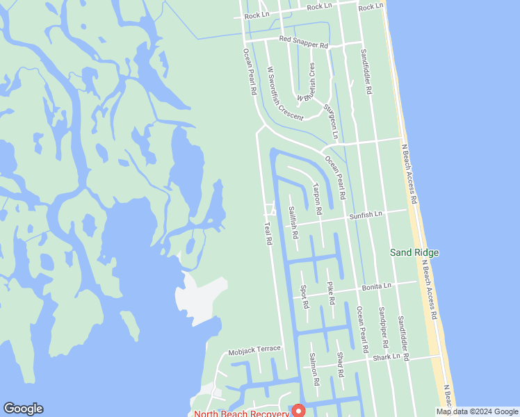 map of restaurants, bars, coffee shops, grocery stores, and more near 2232 Teal Road in Corolla