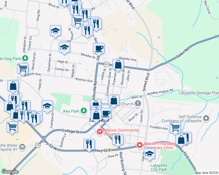 map of restaurants, bars, coffee shops, grocery stores, and more near 200 Walton Avenue in Lafayette