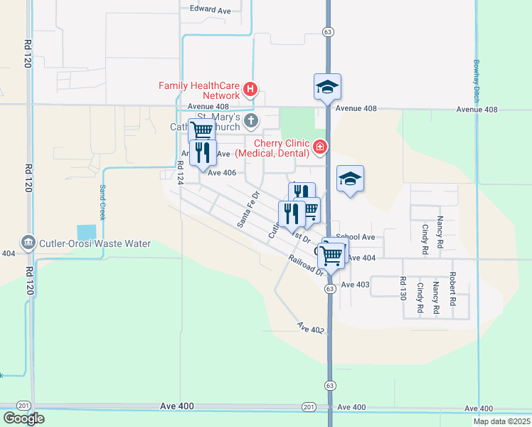 map of restaurants, bars, coffee shops, grocery stores, and more near 12626 1st Drive in Cutler