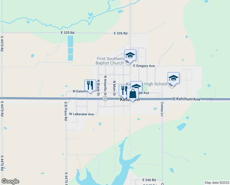 map of restaurants, bars, coffee shops, grocery stores, and more near in Grand Lake Towne