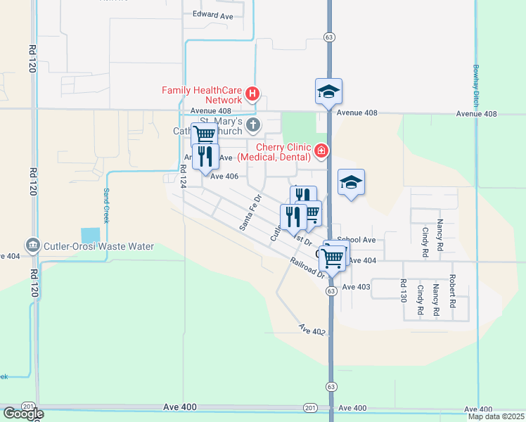 map of restaurants, bars, coffee shops, grocery stores, and more near 12626 1st Drive in Cutler