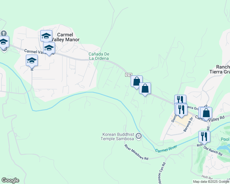 map of restaurants, bars, coffee shops, grocery stores, and more near 9070 Carmel Valley Road in Carmel-by-the-Sea