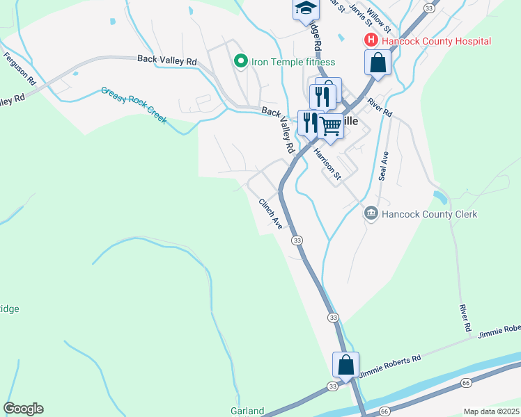 map of restaurants, bars, coffee shops, grocery stores, and more near 241 Clinch Ave in Sneedville