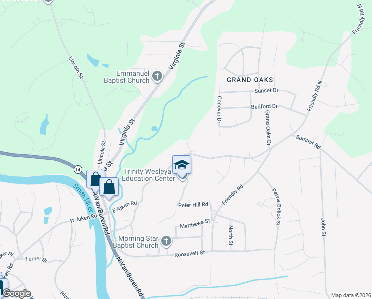 map of restaurants, bars, coffee shops, grocery stores, and more near 211 East Aiken Road in Eden