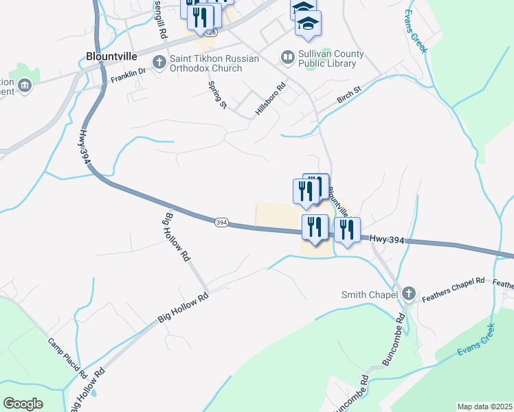 map of restaurants, bars, coffee shops, grocery stores, and more near 115 Sprint Drive in Blountville