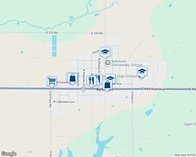 map of restaurants, bars, coffee shops, grocery stores, and more near 309 North Albany Street in Pensacola