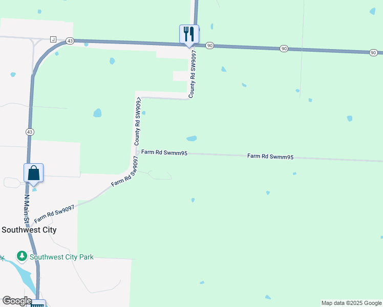 map of restaurants, bars, coffee shops, grocery stores, and more near in Southwest City