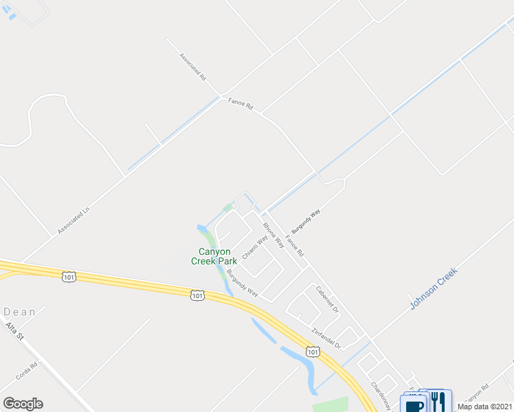 map of restaurants, bars, coffee shops, grocery stores, and more near 1444 Rhone Way in Gonzales