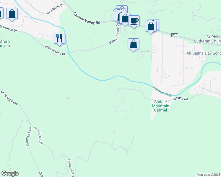 map of restaurants, bars, coffee shops, grocery stores, and more near 28120 Schulte Road in Carmel