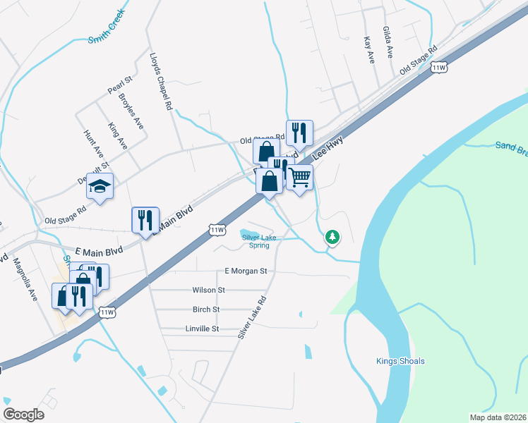 map of restaurants, bars, coffee shops, grocery stores, and more near 202 Silver Lake Road in Church Hill