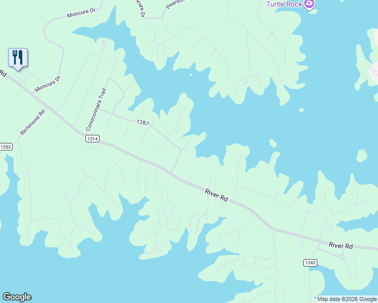 map of restaurants, bars, coffee shops, grocery stores, and more near 168 Occoneechee Trail in Henrico