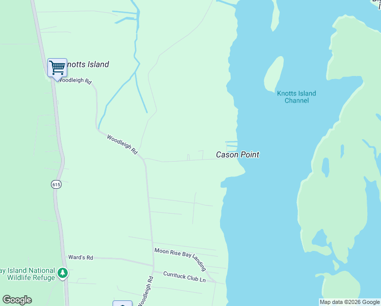 map of restaurants, bars, coffee shops, grocery stores, and more near 101 Kingfisher in Currituck