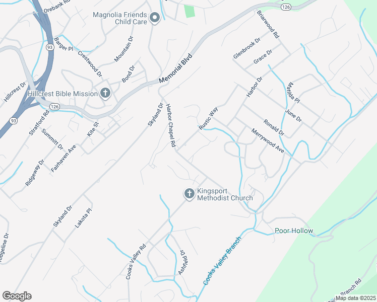 map of restaurants, bars, coffee shops, grocery stores, and more near 4117 Harbor Chapel Rd in Kingsport