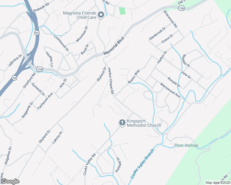 map of restaurants, bars, coffee shops, grocery stores, and more near 4111 Harbor Chapel Road in Kingsport