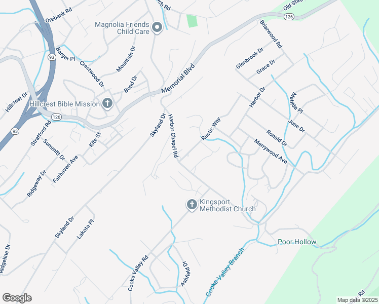 map of restaurants, bars, coffee shops, grocery stores, and more near 4117 Harbor Chapel Road in Kingsport