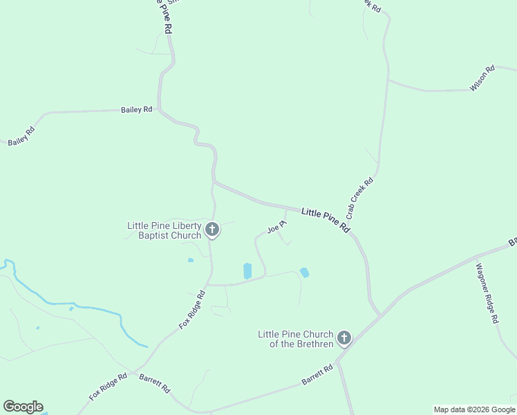 map of restaurants, bars, coffee shops, grocery stores, and more near 1620 Little Pine Road in Ennice