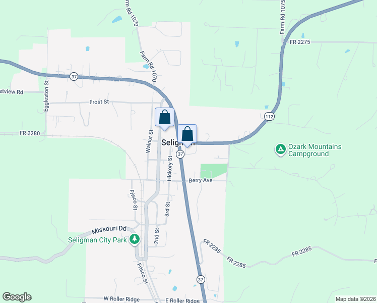 map of restaurants, bars, coffee shops, grocery stores, and more near in Seligman
