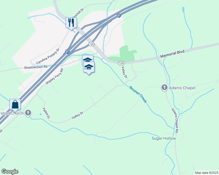 map of restaurants, bars, coffee shops, grocery stores, and more near 322 Valley Drive in Blountville