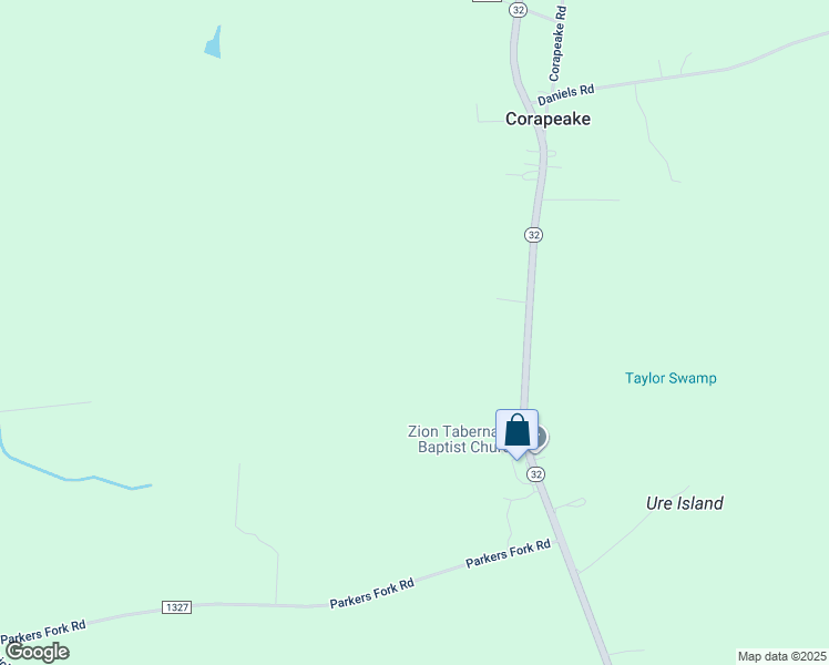 map of restaurants, bars, coffee shops, grocery stores, and more near 1326 North Carolina 32 in Corapeake