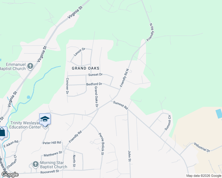 map of restaurants, bars, coffee shops, grocery stores, and more near 326 Bedford Drive in Eden