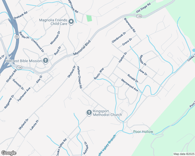 map of restaurants, bars, coffee shops, grocery stores, and more near 4433 Cooks Arbor Court in Kingsport