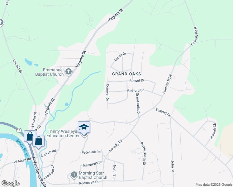 map of restaurants, bars, coffee shops, grocery stores, and more near 220 Bedford Drive in Eden