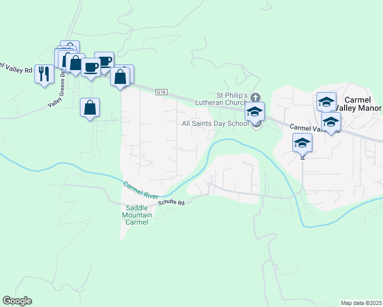 map of restaurants, bars, coffee shops, grocery stores, and more near 7512 Fawn Court in Carmel-by-the-Sea